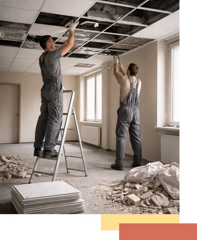 Демонтаж потолков Армстронг профессионально в Азнакаево