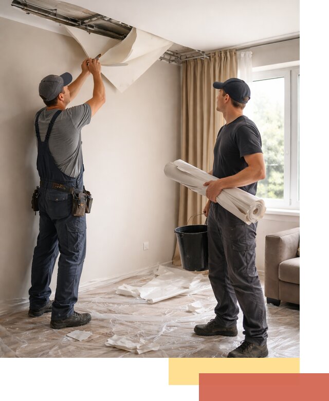 Демонтаж натяжного потолка в Азнакаево быстро и аккуратно