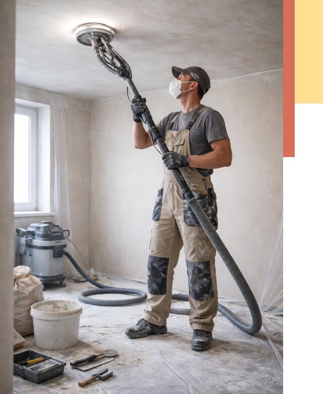 Шлифовка потолка в Азнакаево от 3592 руб. — услуги шлифования потолка | ОТДЕЛОЧНИК-Знк