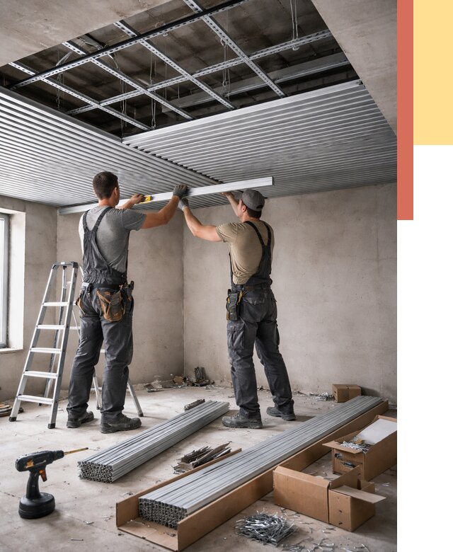 Монтаж реечного потолка в Азнакаево от 4618 руб. под ключ | ОТДЕЛОЧНИК-Знк