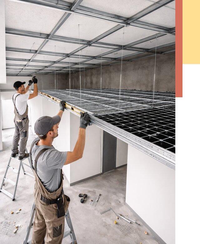 Монтаж потолка грильято в Азнакаево от 462 руб./м² — быстрая сборка под ключ | ОТДЕЛОЧНИК-Знк