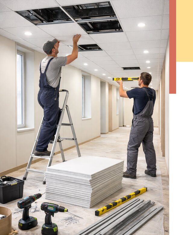 Ремонт потолка Армстронг в Азнакаево от 4618 руб. — быстро и недорого | ОТДЕЛОЧНИК-Знк