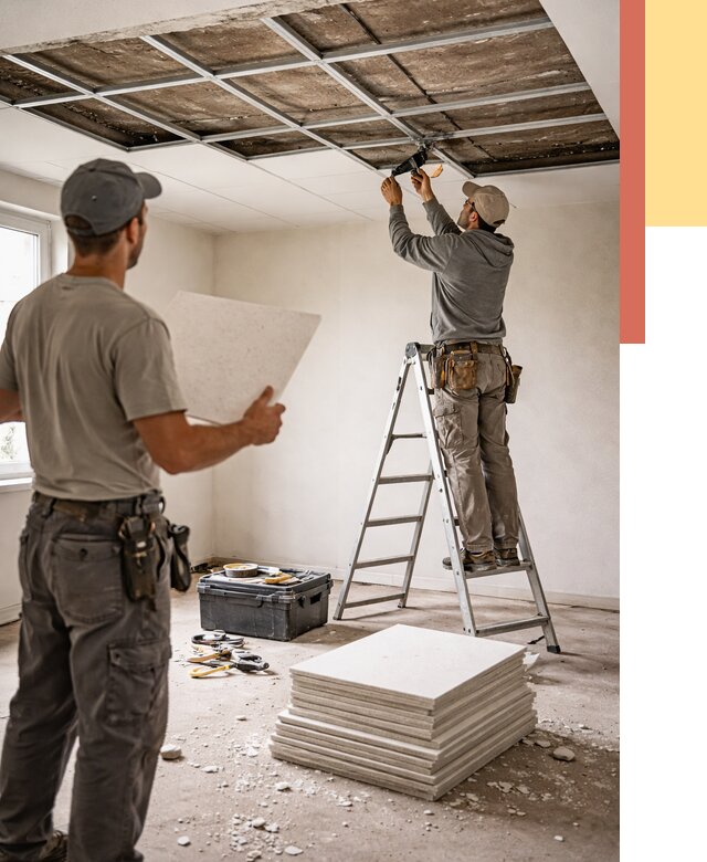 Замена плит подвесного потолка в Азнакаево от 1796 руб. быстро и недорого | ОТДЕЛОЧНИК-Знк