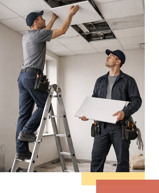 Обслуживание подвесного потолка в Азнакаево — ремонт и чистка