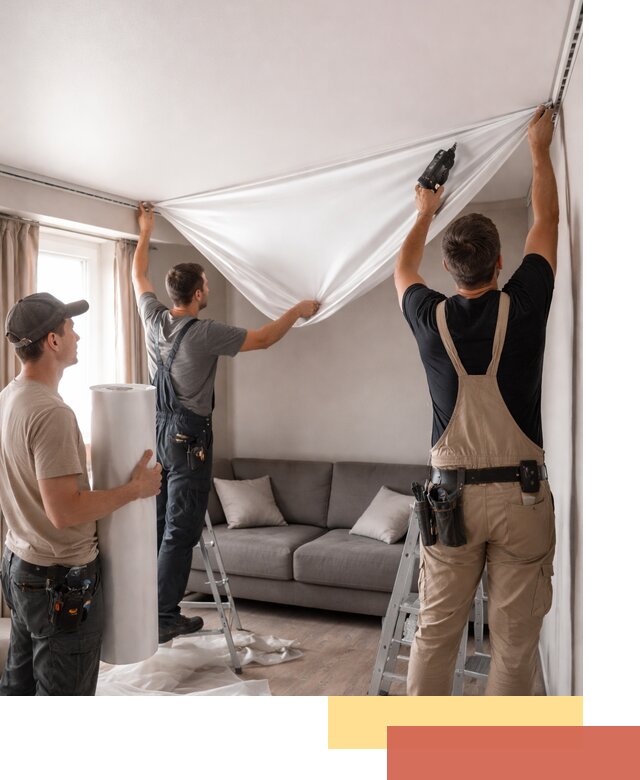 Монтаж сатинового натяжного потолка в Азнакаево качественно и быстро