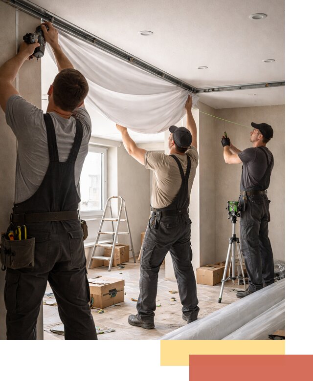 Монтаж парящего натяжного потолка под ключ в Азнакаево