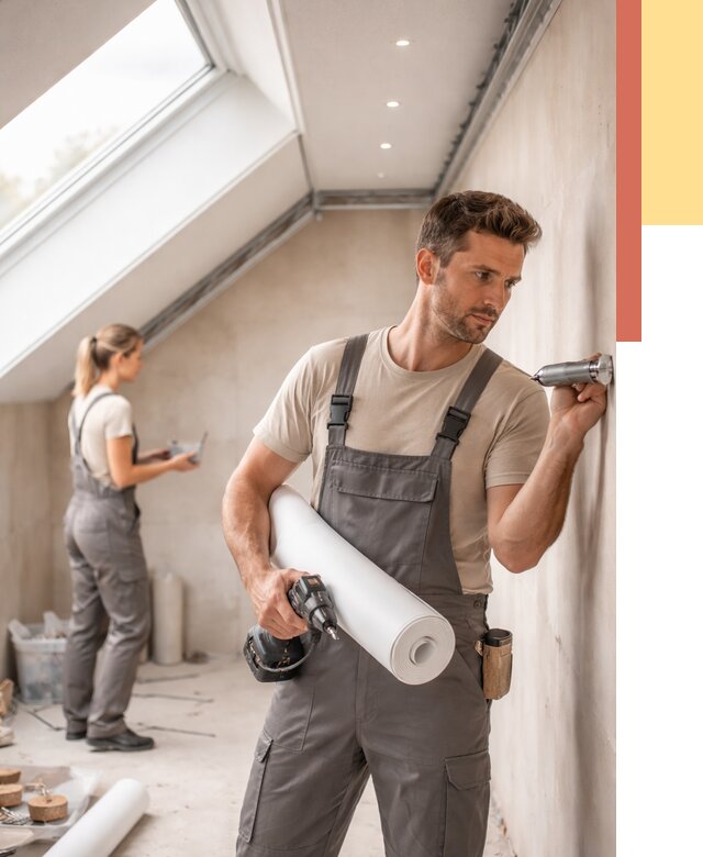 Монтаж натяжного потолка на мансарде в Азнакаево от 3592 руб. | ОТДЕЛОЧНИК-Знк