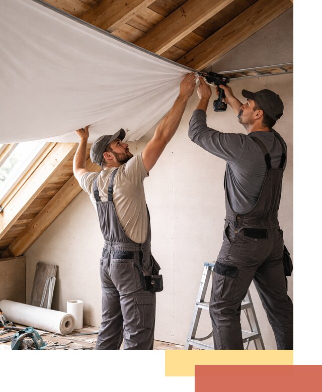 Монтаж натяжного потолка в мансарде в Азнакаево