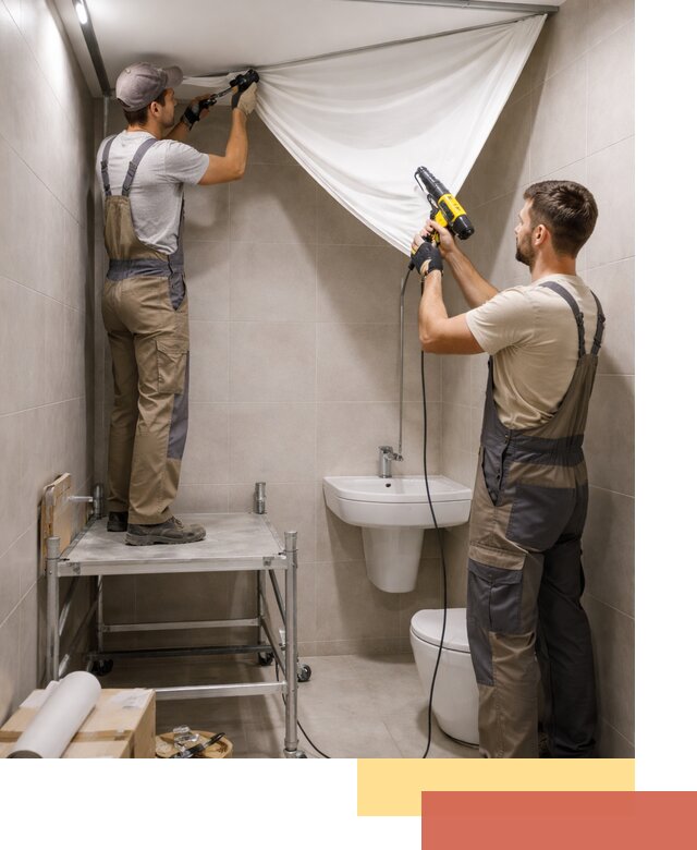 Монтаж натяжного потолка в санузле в Азнакаево