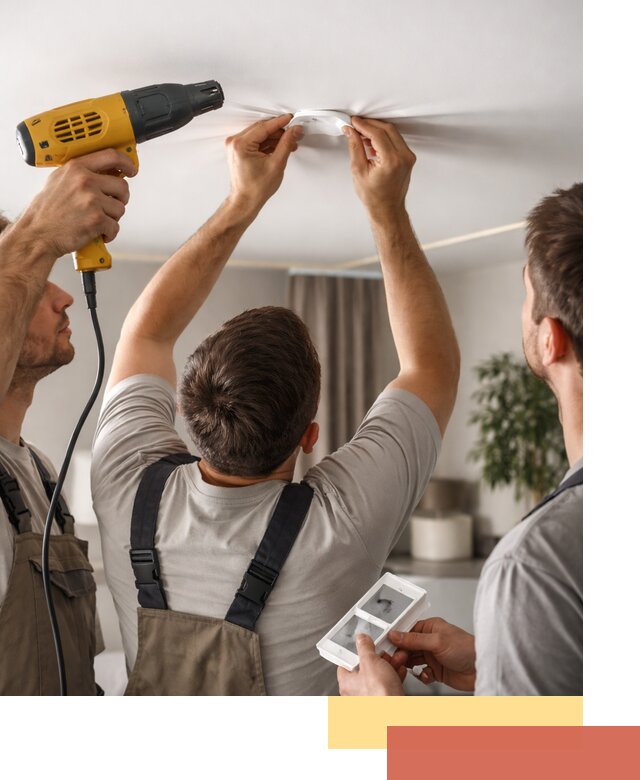 Ремонт прокола полотна натяжного потолка в Азнакаево