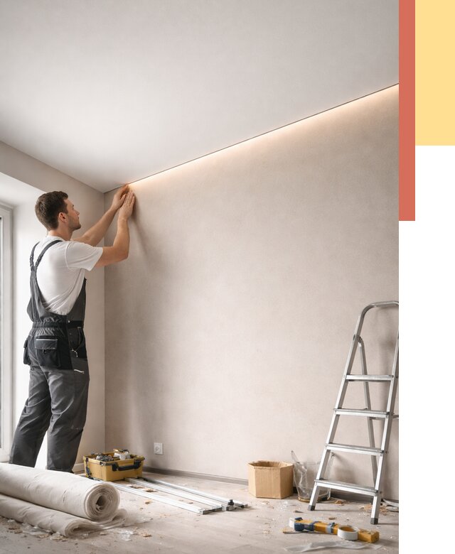 Теневые натяжные потолки в Азнакаево от 8415 руб. под ключ | ОТДЕЛОЧНИК-Знк