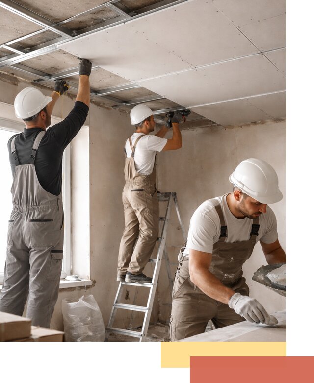 Одноуровневый потолок из гипсокартона в Азнакаево — монтаж и отделка