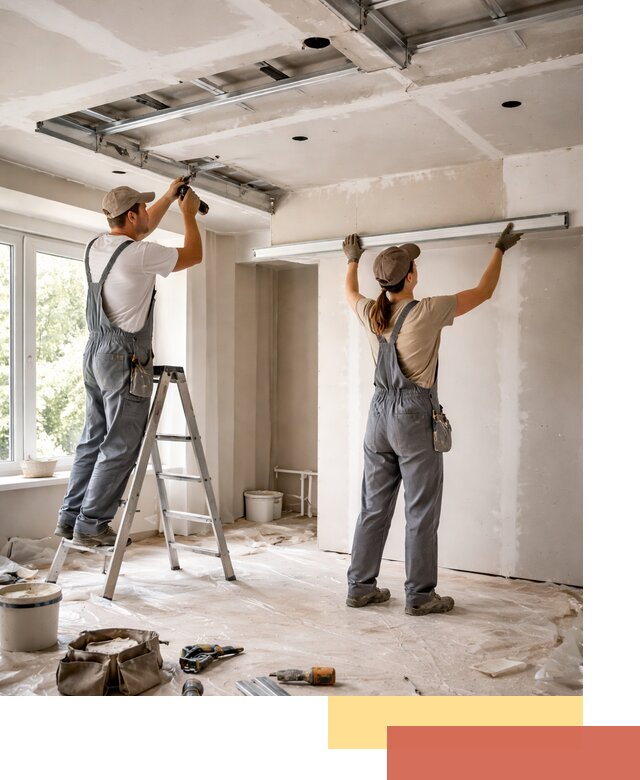 Монтаж многоуровневого потолка из гипсокартона в Азнакаево