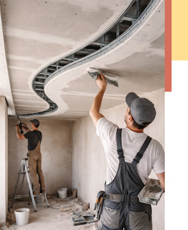 Криволинейный потолок из гипсокартона в Азнакаево от 2155 руб./м2 | ОТДЕЛОЧНИК-Знк