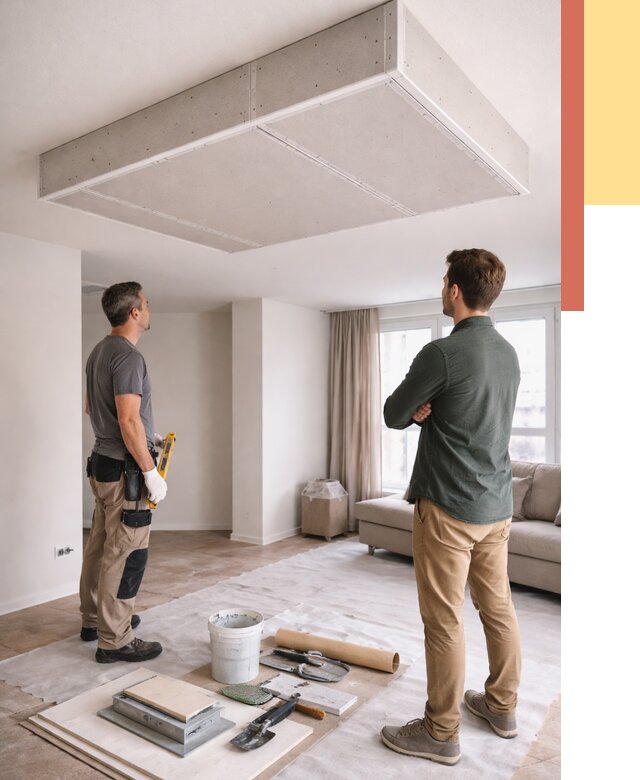 Короб на потолке из гипсокартона в Азнакаево от 2258 руб. — монтаж и услуги под ключ | ОТДЕЛОЧНИК-Знк