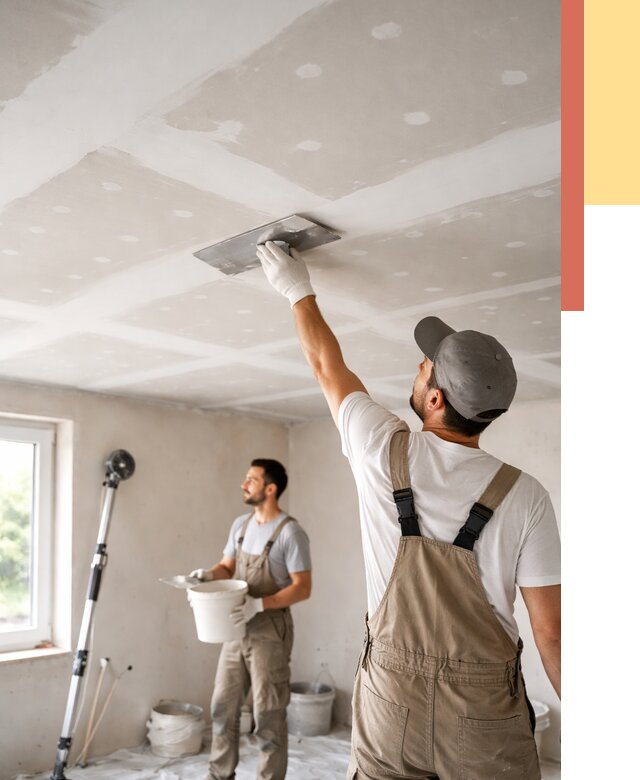 Шпаклевка потолка из гипсокартона в Азнакаево от 3284 руб./м2 — услуги под ключ | ОТДЕЛОЧНИК-Знк