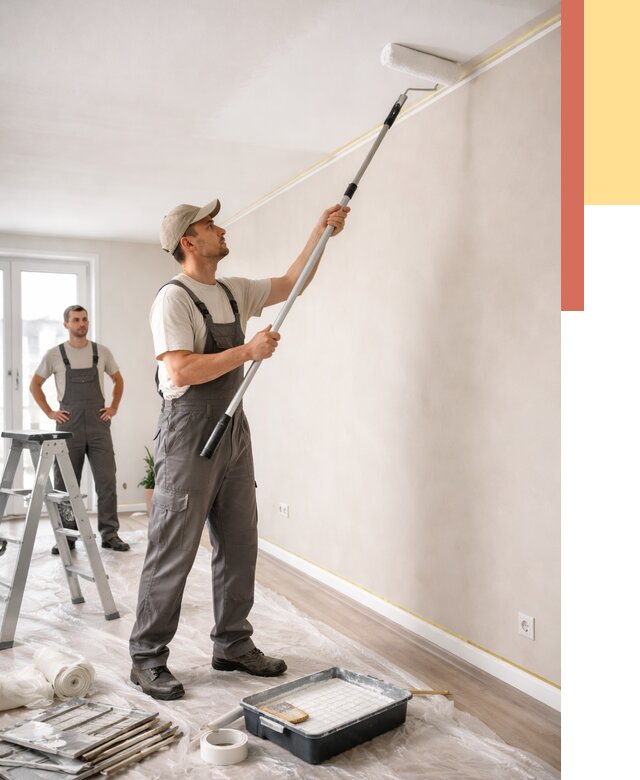 Покраска потолка из гипсокартона в Азнакаево от 4618 руб./м2 — услуги под ключ | ОТДЕЛОЧНИК-Знк