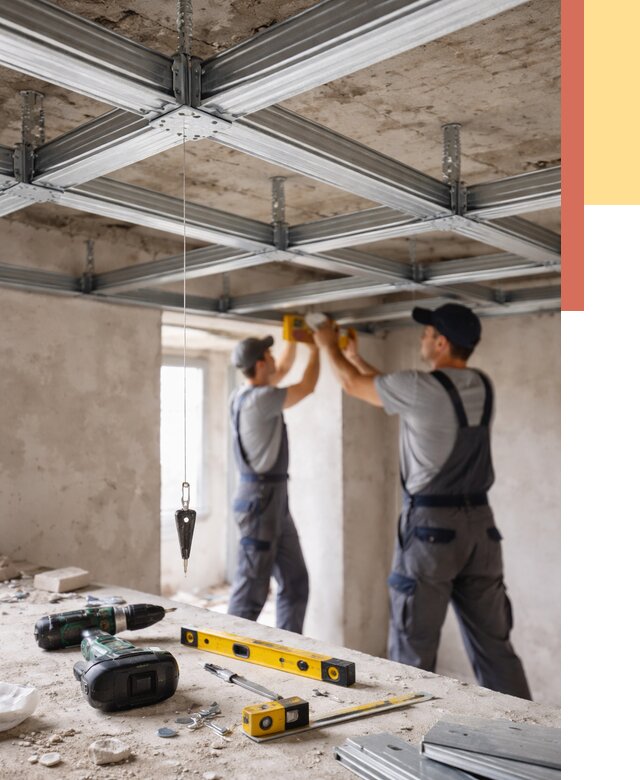 Монтаж каркаса потолка из профиля в Азнакаево от 4618 руб. — услуги ОТДЕЛОЧНИК-Знк