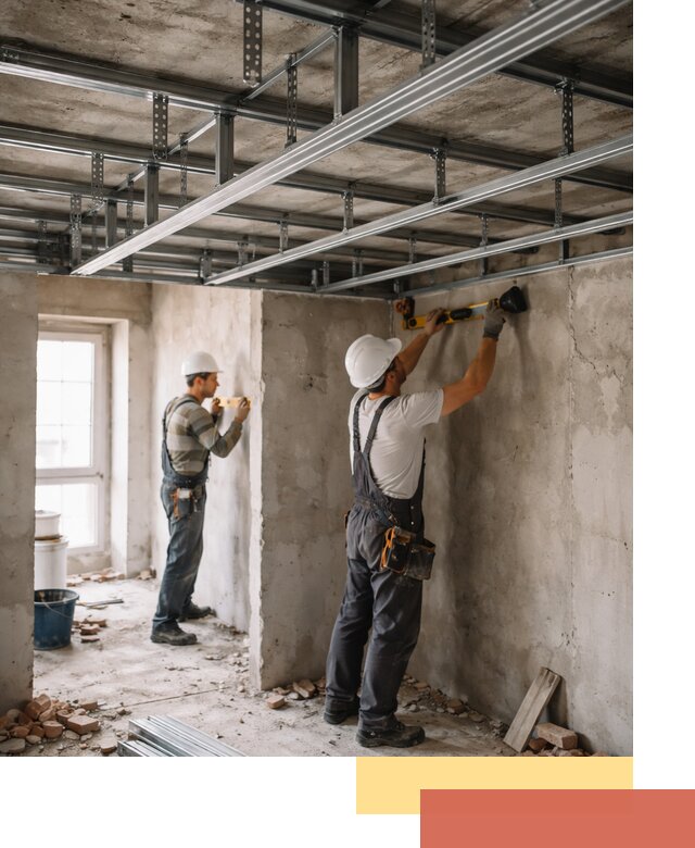 Монтаж каркаса потолка из профильного профиля в Азнакаево