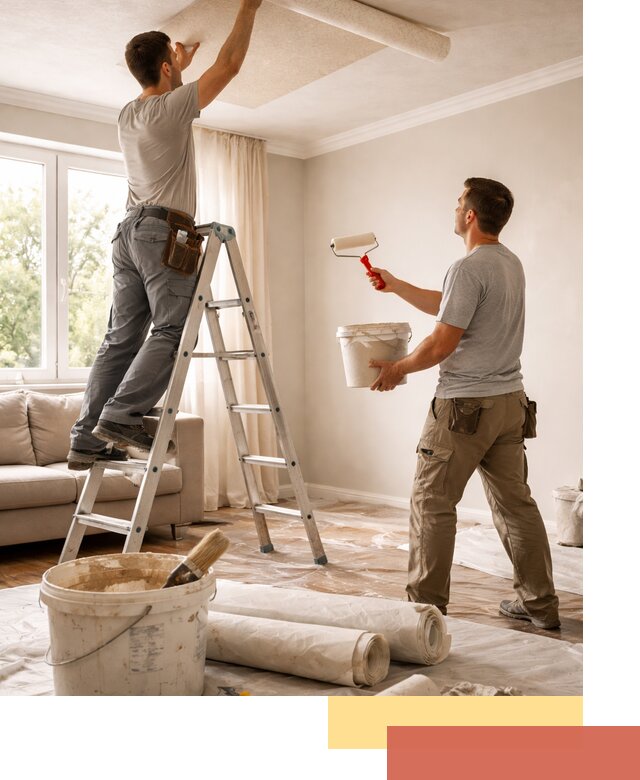 Поклейка обоев на потолок в Азнакаево — качественно и быстро