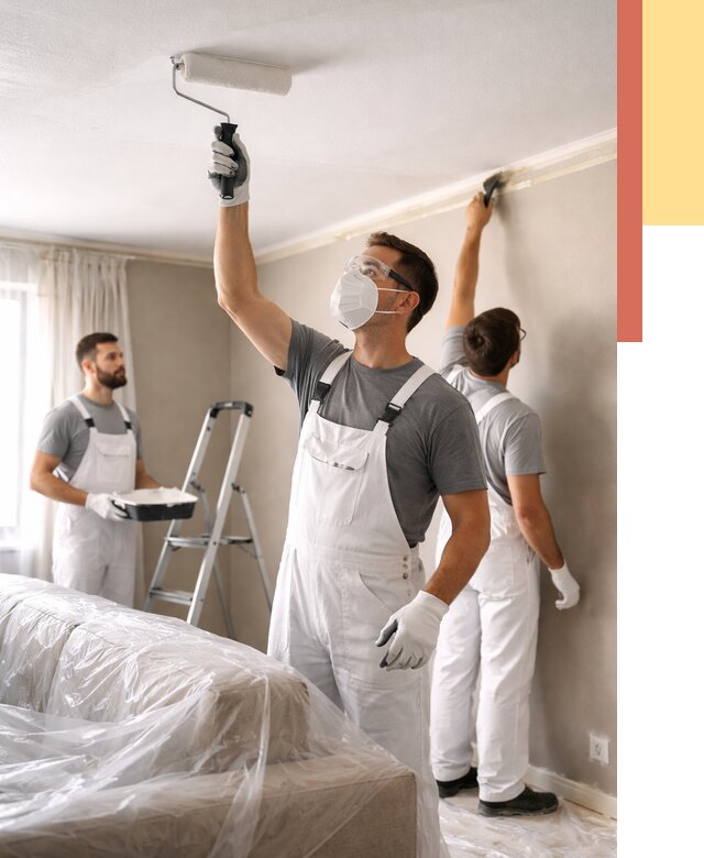 Покраска потолка водоэмельсионной краской в Азнакаево от 2258 руб/м² — услуги под ключ | ОТДЕЛОЧНИК-Знк