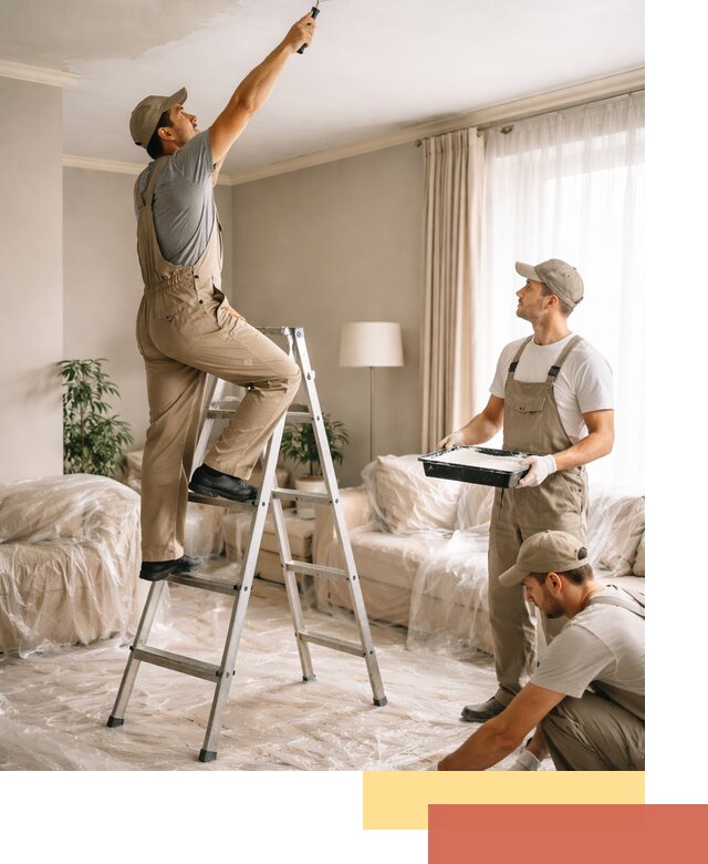 Покраска потолков акриловой краской в Азнакаево качественно и быстро