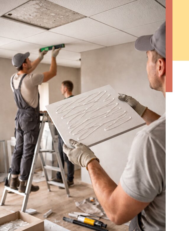 Монтаж потолочной плитки в Азнакаево от 4618 руб. — быстро и недорого | ОТДЕЛОЧНИК-Знк