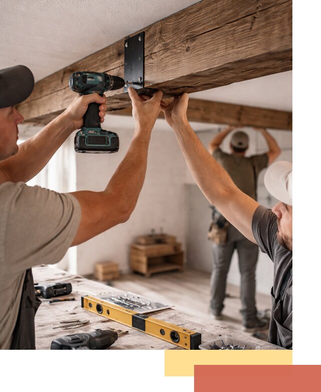 Монтаж декоративных потолочных балок в Азнакаево