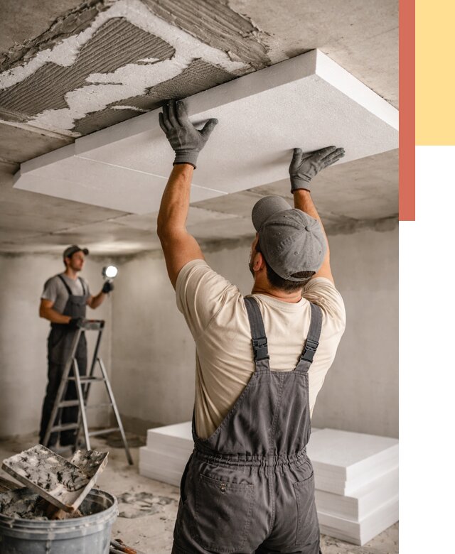 Утепление потолка пенопластом в Азнакаево от 4618 руб/м2 — недорого и быстро | ОТДЕЛОЧНИК-Знк